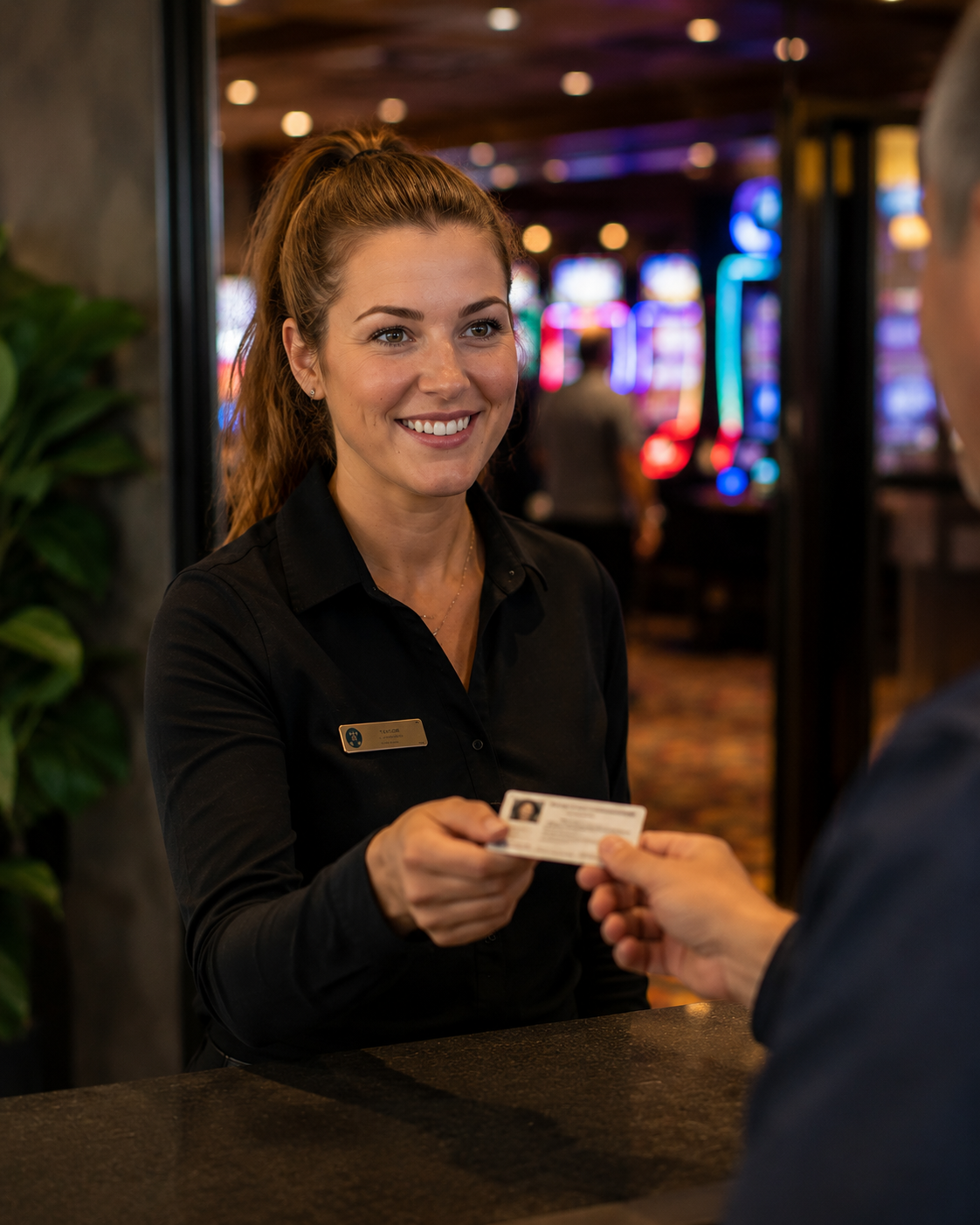Club bar staff serving members at a community club bar